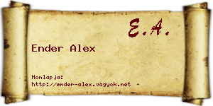 Ender Alex névjegykártya